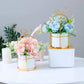Artificial Flowers Fake Peony Silk Hydrangea Flower with Vase Flower Décor Arrangements for Wedding Decoration Table Centerpieces(Pink with Vase Set)