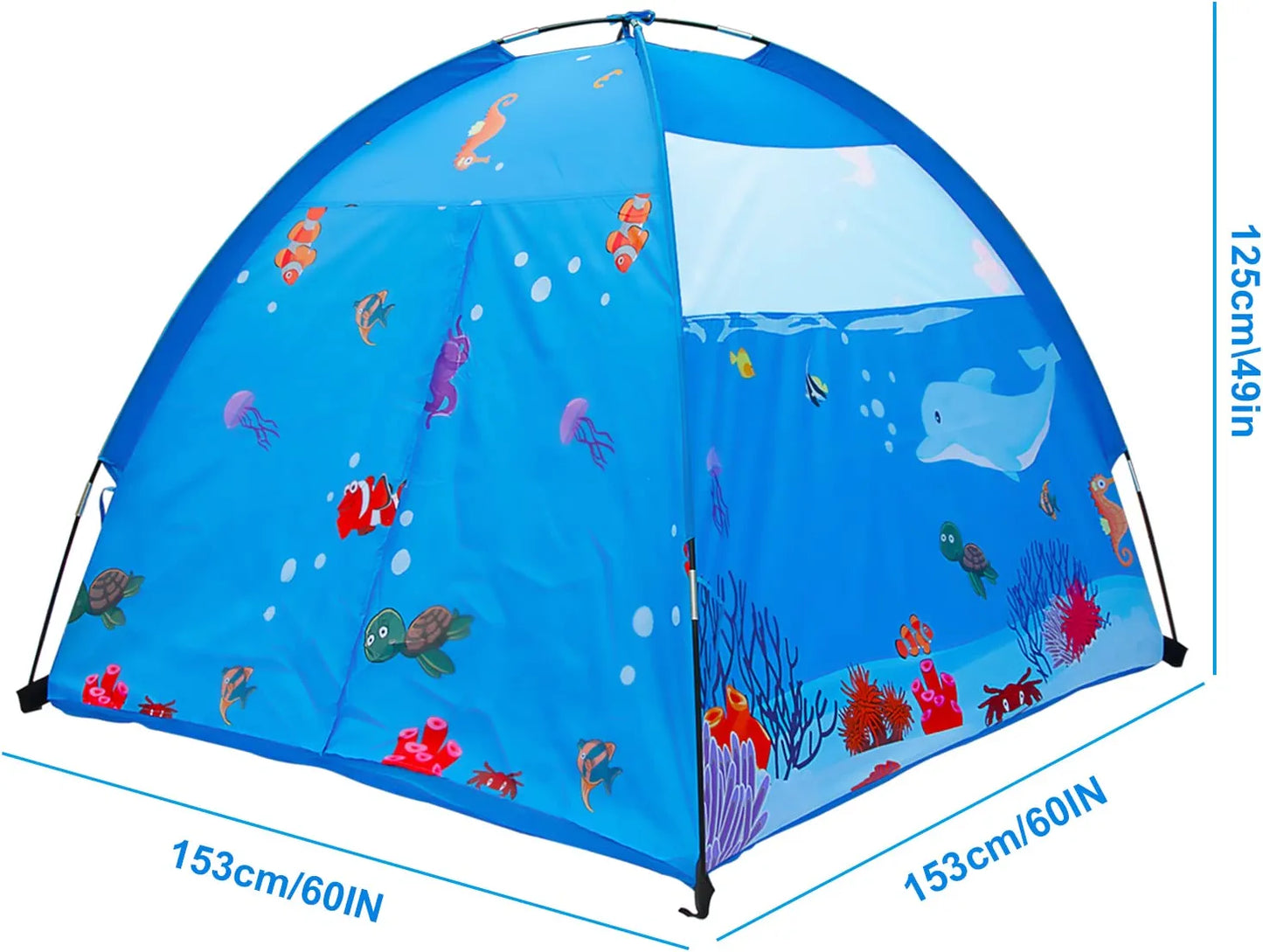 Homfu Kids Play Tent Outdoor Boys Indoor Playhouse for Children Tents Toddler Girls Gift Game Play Housetoys (Blue)