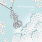 Sterling Silver Creative Love Giraffe Micro Set Pendant Necklace [Default]