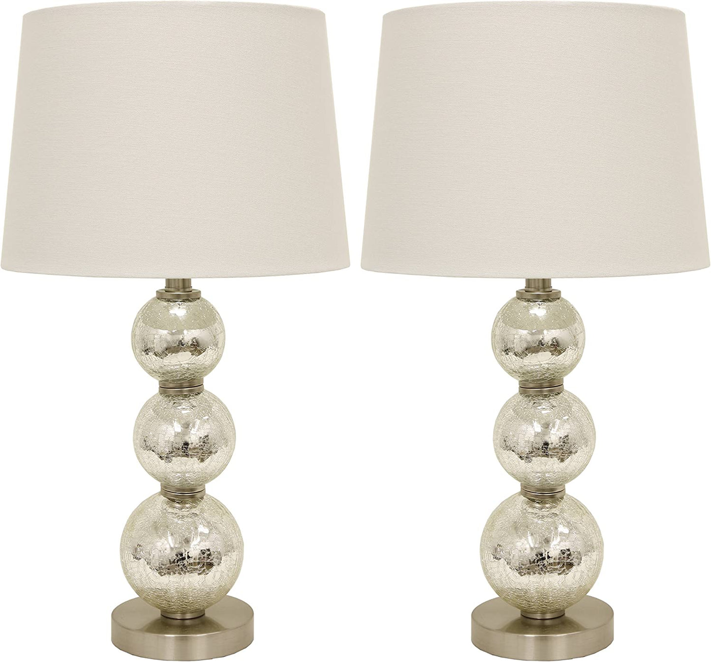 Décor Therapy MP1063 Table Lamp Set, Mercury Silver