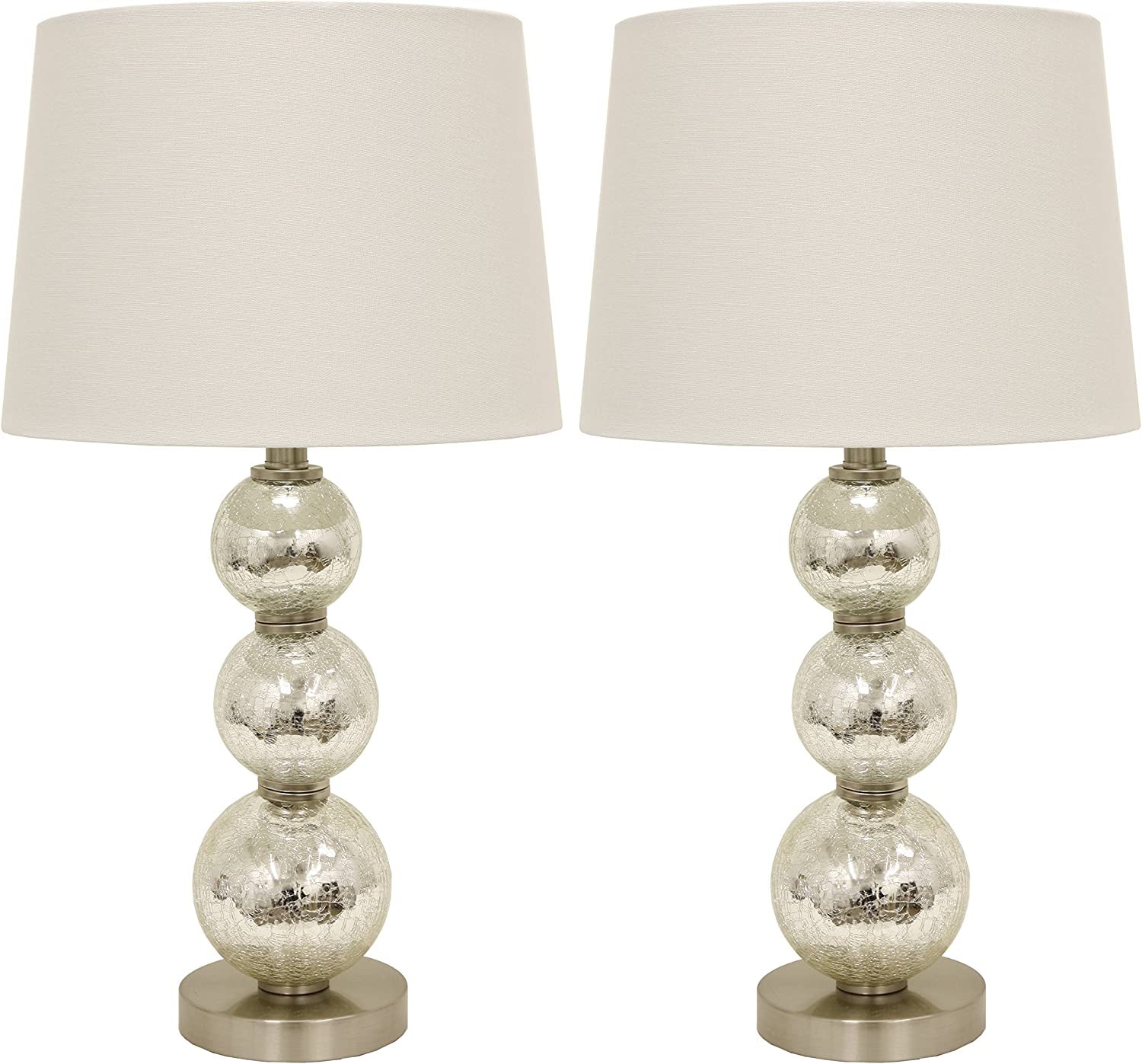 Décor Therapy MP1063 Table Lamp Set, Mercury Silver