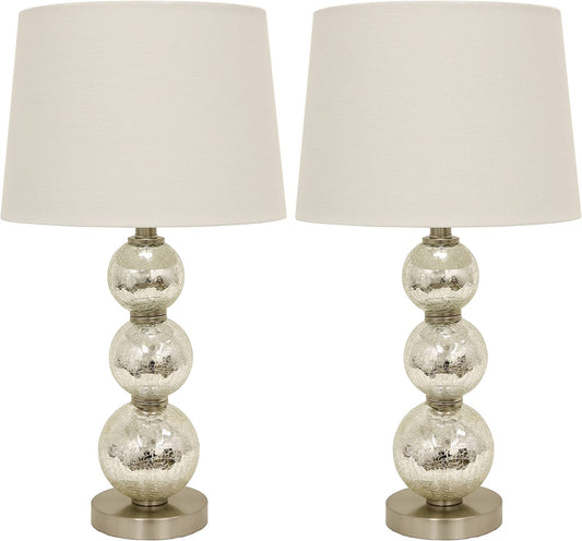 Décor Therapy MP1063 Table Lamp Set, Mercury Silver