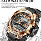 Men'S Digital Outdoor Sports Watch,Military Large Face Dial 50M Waterproof Electronic Multi Function Wrist Watches for Men Tactics LED Alarm Stopwatch