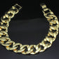Mens Frosted Glitter Miami Cuban Curb Link 14K Gold Plated 8" Bracelet Hip Hop