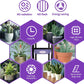 Floor Lamp with Shelves for Living Room, Shelf Floor Lamp with LED Grow Light, Wireless Charging Station, USB Port and AC Outlet, Modern Standing Light Column Lamp Tower Nightstand for Bedroom
