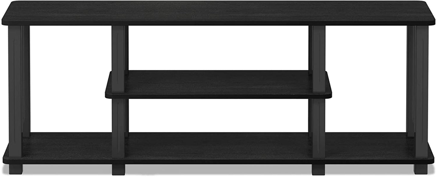 Turn-N-Tube No Tools 3D 3-Tier Entertainment TV Stand up to 50 Inch TV, Square Tubes, Americano/Black
