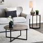 Grey Top Black Frame Ashwood round Coffee Table, 31.5 X 31.5