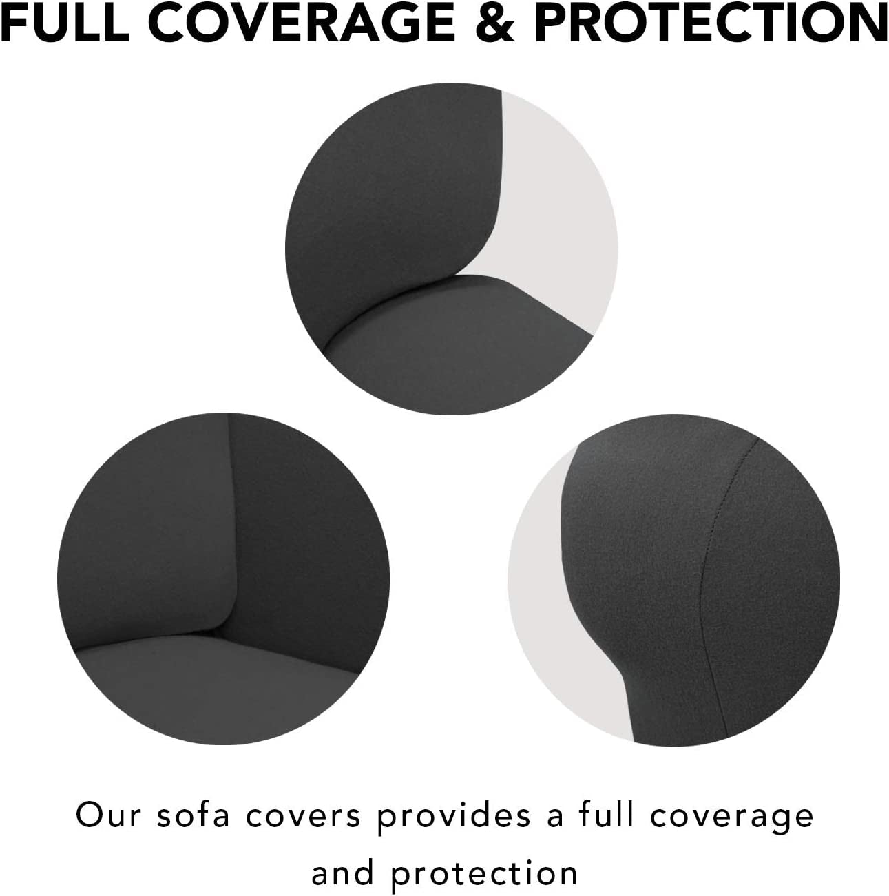 Super Stretch Chair Sofa Slipcover – Spandex Non Slip Soft Couch Sofa Cover, Washable Furniture Protector with Non Skid Foam and Elastic Bottom for Kids, Pets （Sofa， Dark Gray）
