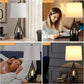 Table Lamps for Living Room Set of 2 - Farmhouse Bedroom Lamps for Nightstand with USB Ports, Black Bedside Lamps for End Table (4 Bulbs Included)