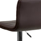 Flash Furniture Betsy Modern Brown Vinyl Adjustable Bar Stool with Back, Counter Height Swivel Stool with Chrome Pedestal Base