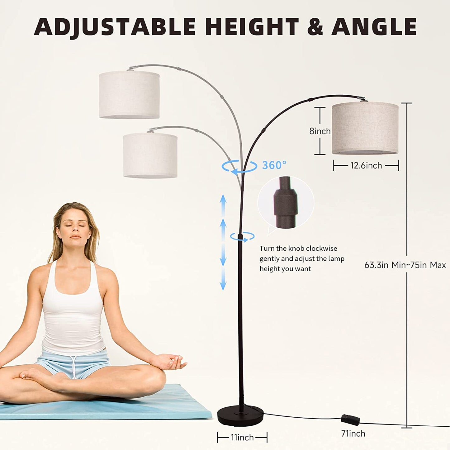 Arc Floor Lamp Fully Dimmable Modern