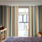 Bedroom Curtains Absolute Heat Insulation Chenille Vertical Striped Color Window Curtains Living Room Buttonhole Curtains Single Panel (W52Xl84, Blue)