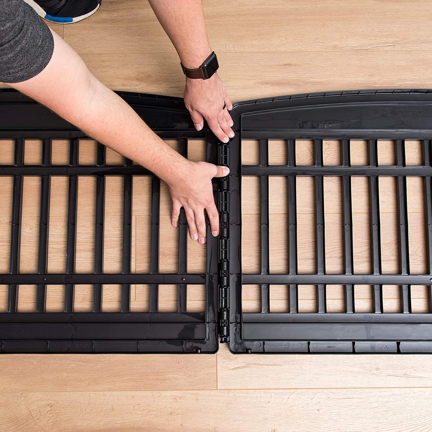 IRIS USA Dog Playpen, Exercise Pet Playpen with Door for Small & Medium Dogs, 4-Panel, 24" H, Black