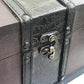 Wood and Leather Treasure Chest Box Decorative Storage Chest Box with Lock | Handcrafted Decorative Boxes with Lids for Home Decor | Wood Box with Lid | Small Chest | Wooden Stash Box