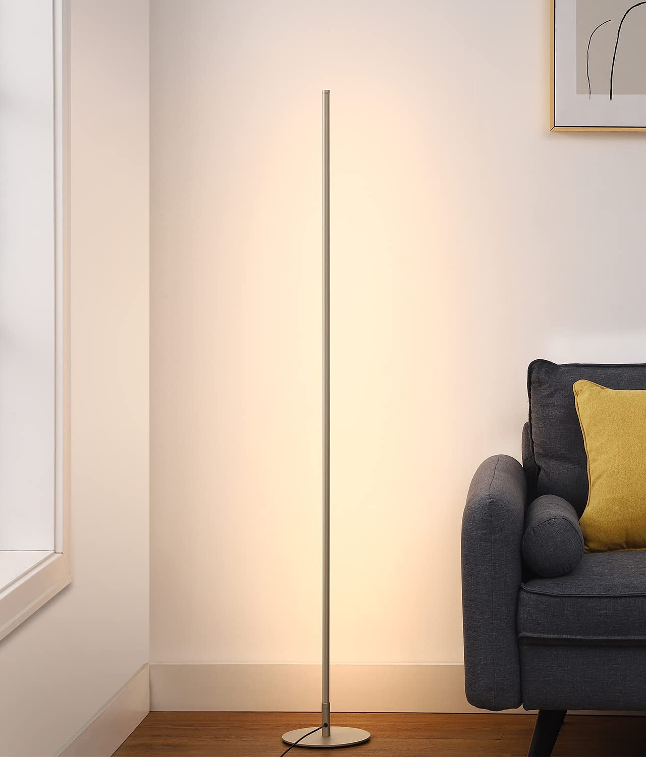 Modern Floor Lamp,Led Corner Lights with Dimmable,Standing Floor Lamp for Living Room,Bedroom,Office,Natural Light 3000K