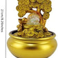Gold Tree Desktop Fountain Waterfall Decoration with LED Light Portable Tabletop Decorative Zen Meditation Waterfall for Office Living Room Craft Gift