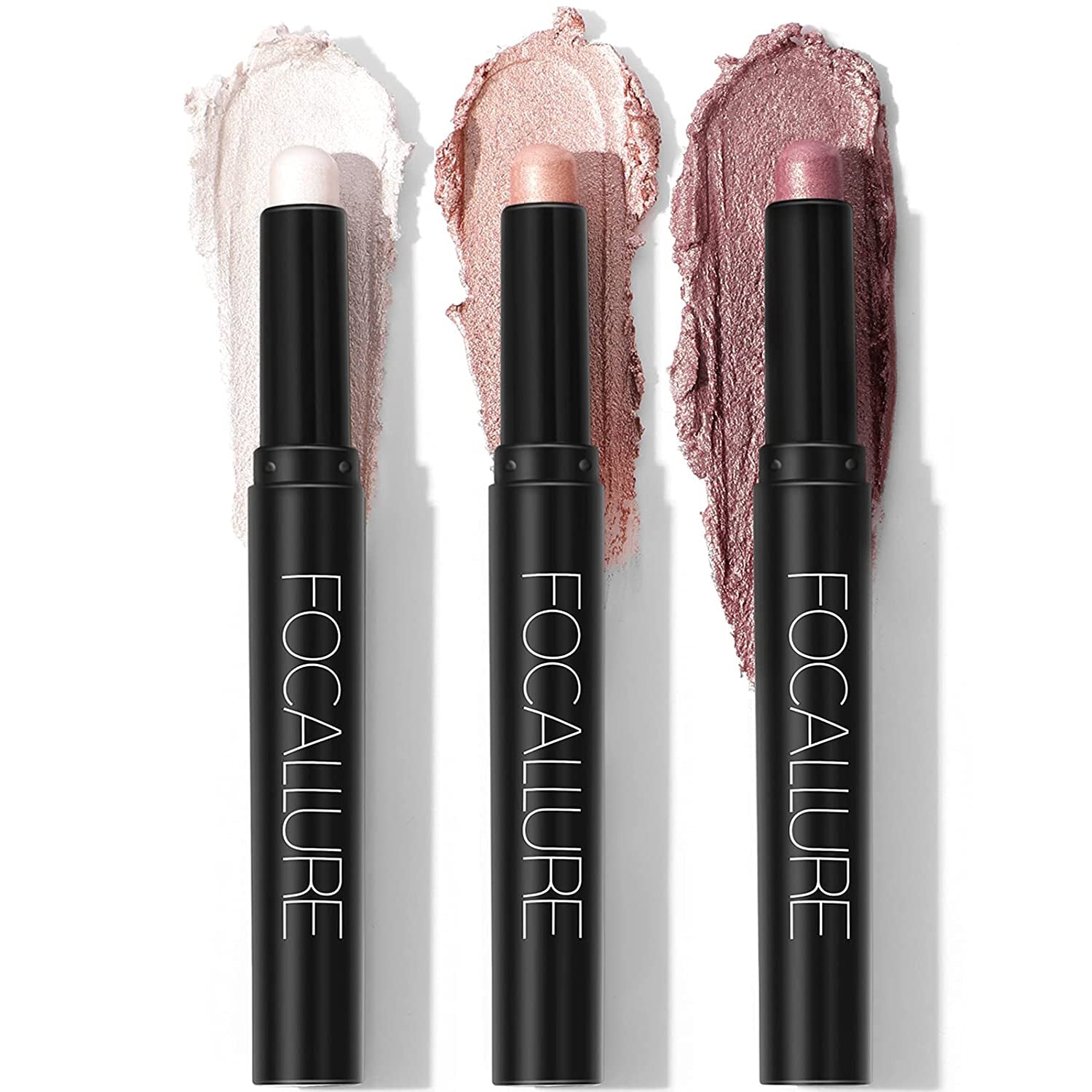 (3 Pcs 2 in 1 Eyeshadow and Eyeliner Pen, Waterproof Eye Shadow Pencil, Hypoallergenic Eyeshadow, Highlighter Eye Liner, Multi-Dimensional Eyes Look, FA38-11116-123