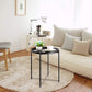 Side Table round Metal, Outdoor Side Table Small Sofa End Table Indoor Accent Table round Metal Coffee Table Waterproof Removable Tray Table for Living Room Bedroom Balcony Office Black