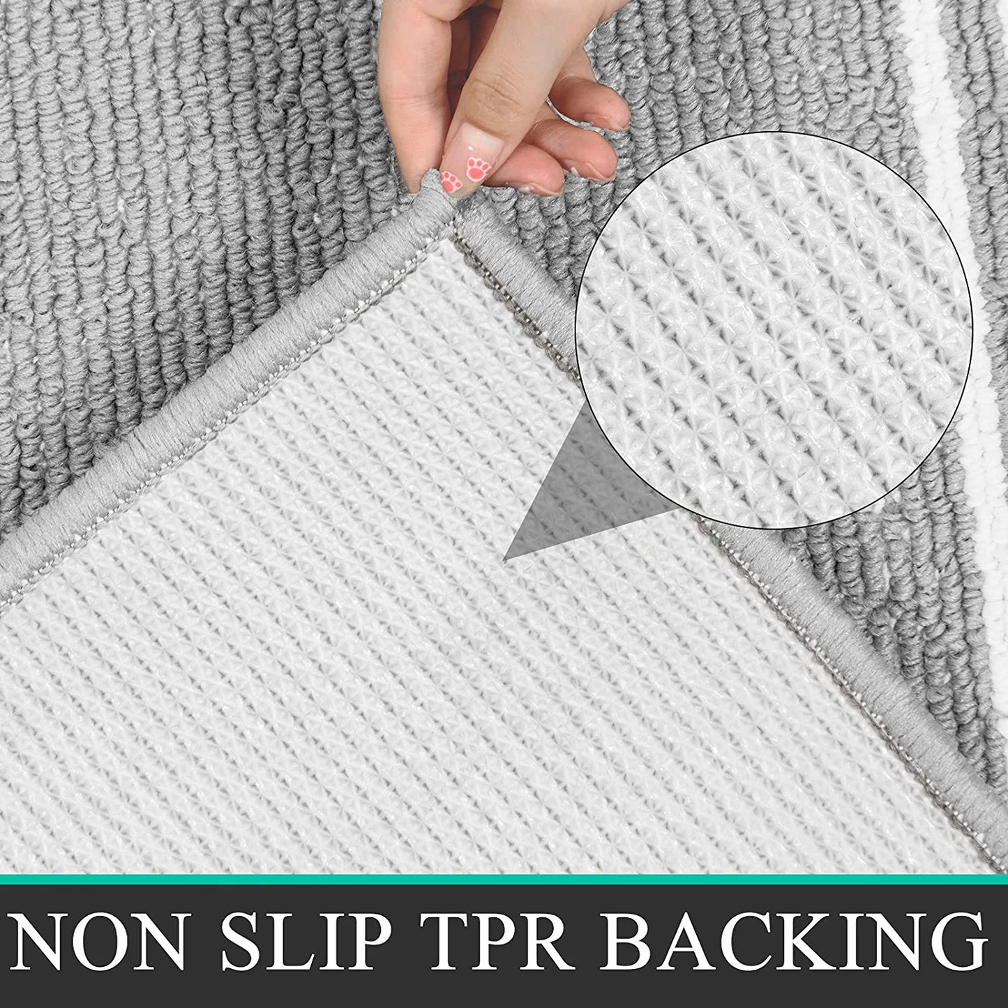 Indoor Doormat Runner Rug for Hallway 20"X59" Long Kitchen Rug Runner Non Slip Absorbent Mud Trapper Mats Washable Rug Runner Indoor Area Rug Runner for Kitchen Hallway Entryway