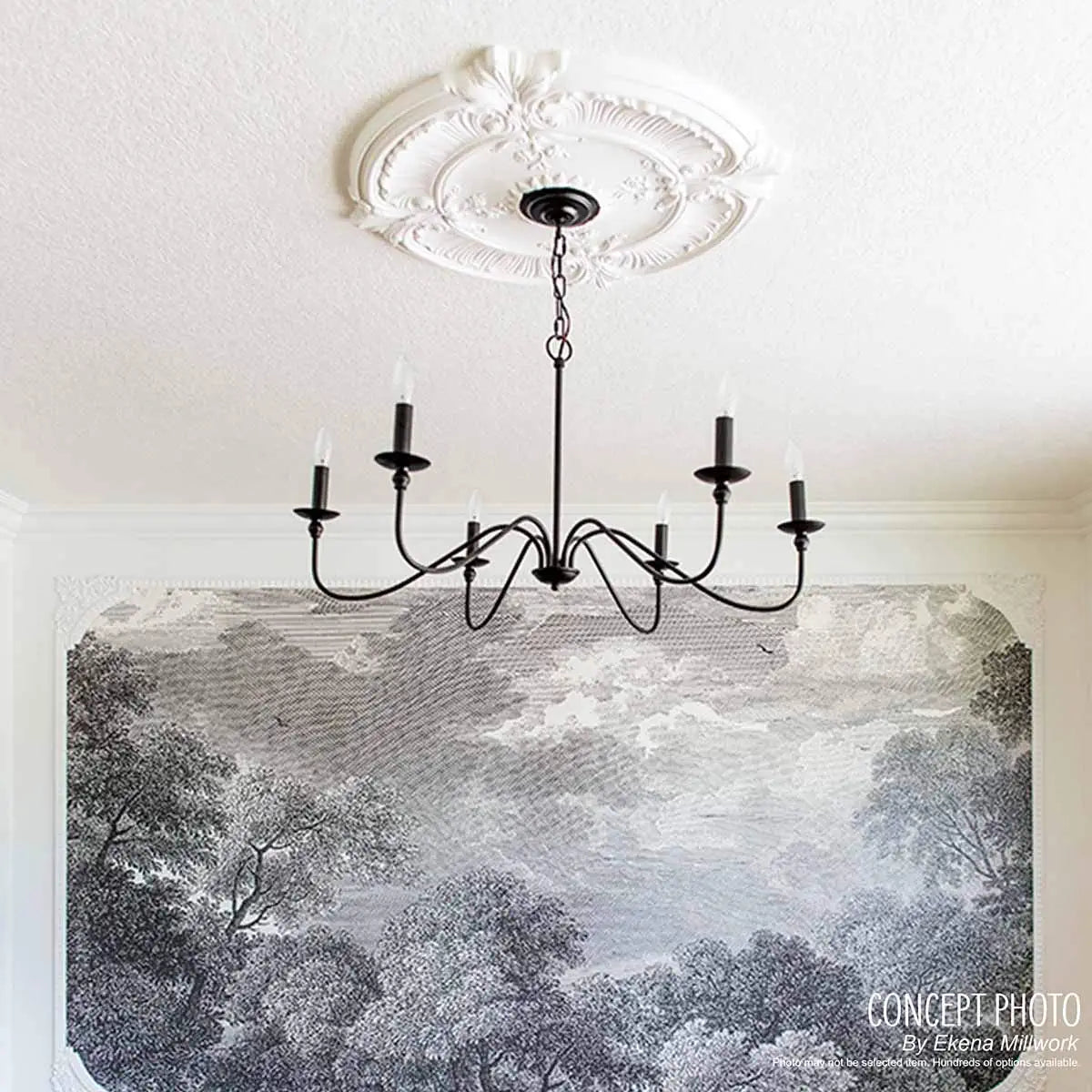 CM18RO Rose Ceiling Medallion, 18"OD X 3 1/2"ID X 1 1/2"P, Factory Primed