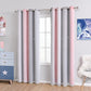 2 Panels Star Curtains for Girls Kids Bedroom, Light Blocking Princess Star Cut Out Curtain, Colorful Striped Voile Double Layer Window Curtain for Girls Room (52W X 63L, Pink/Grey)