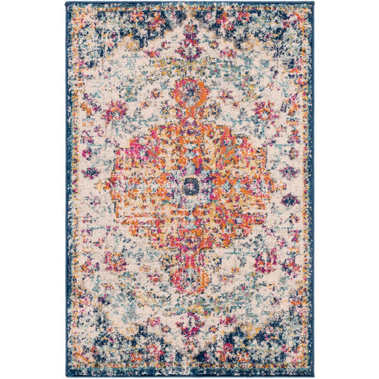 Sandhya Traditional Blue Area Rug; 2' X 3'