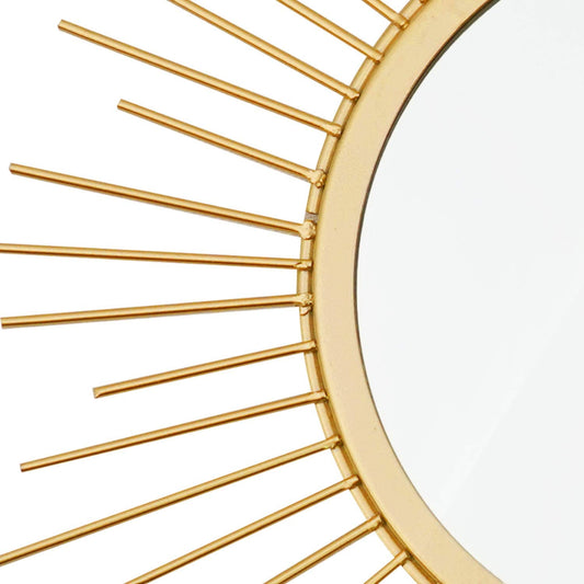 3 Pack Gold Mirrors for Wall Metal Sunburst Wall Mirrors Home Décor Decorative Hanging Wall Art for Living Room Bedroom Entryway