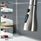 Kitchen Faucet Sprayer Head Replacement - Pull down Faucet Spray Head, Pull Out Faucet Sprayer Nozzle, 3 Function Kitchen Tap Spray Spout Part, Only for G1/2 Connector, Brushed Nickel