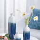 Modern Ceramic Vase for Home Decor, Set of 3 Glazed Blue and White Decorative Vases for Pampas Grass, Stoneware Vases for Mantel,Table, Shelf, Living Room Decoration, 11.8 Inch