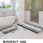 Bathroom Rugs and Mats Sets, 2 Piece Thick Absorbent Chenille Bath Mat Rug Set Non Slip, Soft Shaggy Bath Room Floor Mats for Bathroom, Machine Washable (20" X 47" plus 16" X 24", Black)
