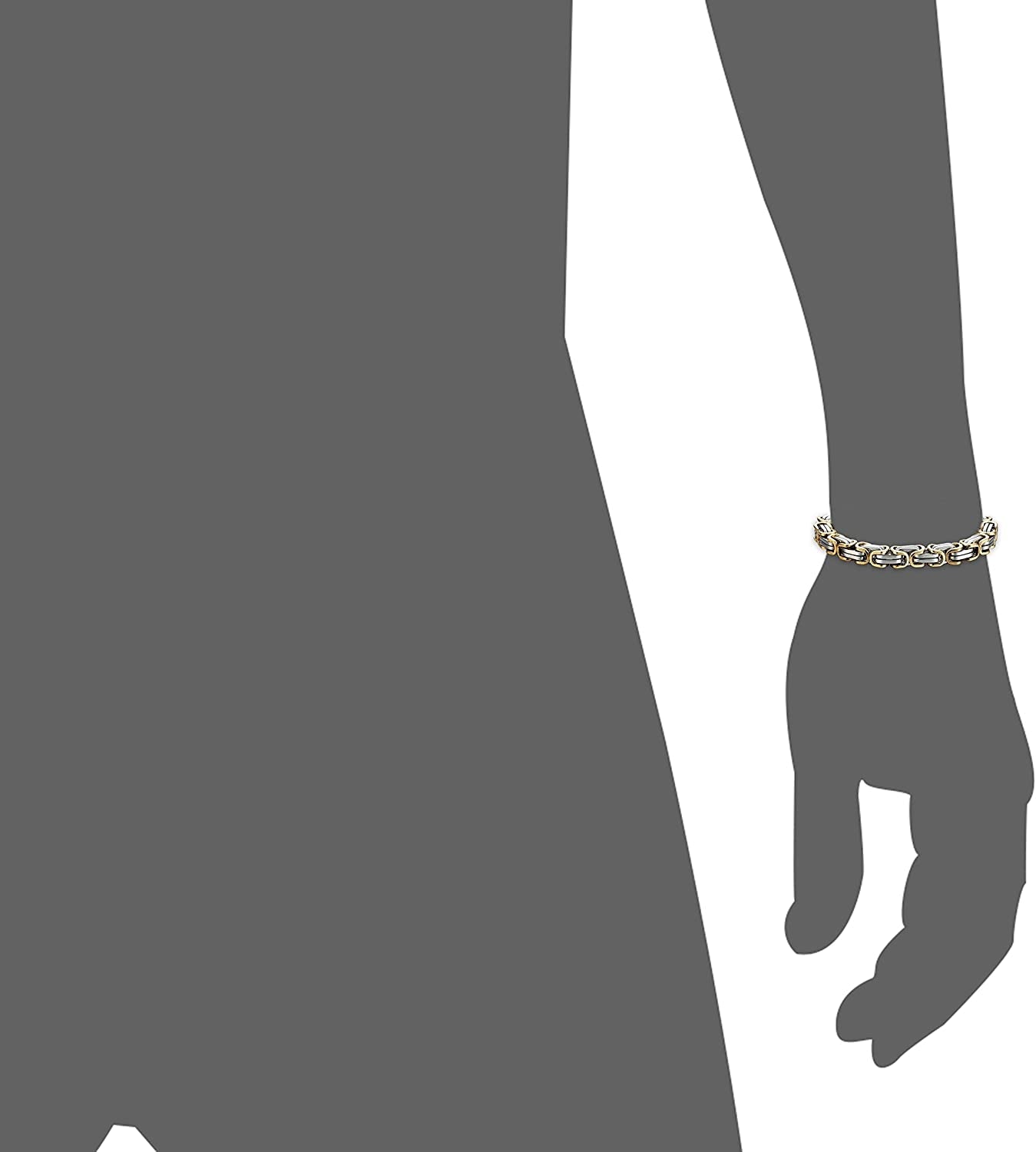 Stainless Steel Male Chain Necklace Byzantine Bracelet for Men Jewelry Sets 8.5 Inch Bracelet
