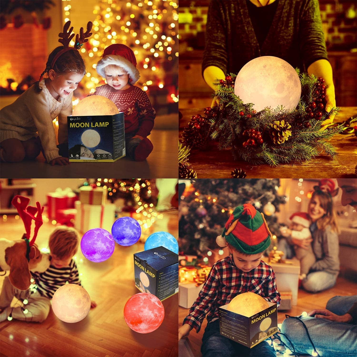 Moon Lamp, 16 Colors 7.1 Inch 3D Print Moon Light with Stand Remote Touch Tap Control, USB Rechargeable Dimmable LED Night Lights for Kids Adults Friends Family Lover Birthday Christmas Gifts