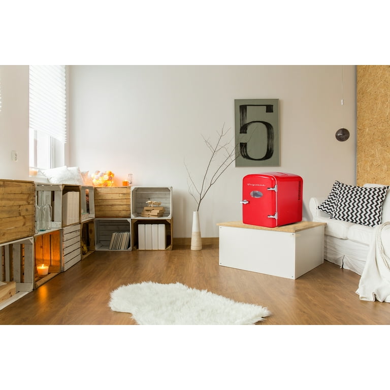 Frigidaire Portable Retro Extra Large 9-Can Capacity Mini Refrigerator, EFMIS175, Red