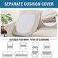 4 Piece Stretch Sofa Covers for 3 Cushion Couch Covers for Living Room Furniture Slipcovers (Base Cover plus 3 Seat Cushion Covers) Upgraded Thicker Jacquard Fabric (Sofa, Ivory)