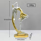 Elegant Ballet Girl Crafts Ornaments Home Decor Figurine, Dancing Girl Statue Decor Ornaments for Living Room/Bedroom/Wine Cabinet/Office Desk/Tv Cabinet (Gold, 9.1" Tall)