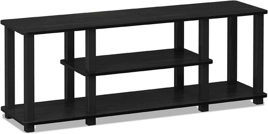 Turn-N-Tube No Tools 3D 3-Tier Entertainment TV Stand up to 50 Inch TV, Square Tubes, Americano/Black