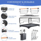 Dish Drying Rack, Dish Rack for Kitchen Counter, Rust-Proof Dish Drainer with Drying Board and Utensil Holder for Kitchen Counter Cabinet, 16.6” L× 12.6”W× 7.8”H, Black