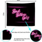 Decorative Wall Tapestry,Bad Bitches Only Words in Neon Light for Bedroom Living Room Outdoor,51Hx60L Inch