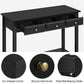 3-Drawer Wooden Console Table Entryway Table with Storage Shelf Pine Wood Legs, Black