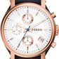 Women'S Original Boyfriend Stainless Steel and Leather Quartz Chronograph Watch