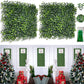 Artificial Green Wall Panel,10"X 10"(12Pcs) Boxwood Faux Grass Wall Panels for Interior Wall, Backdrop Wall,Garden Wall and Indoor Outdoor Plant Wall Decor