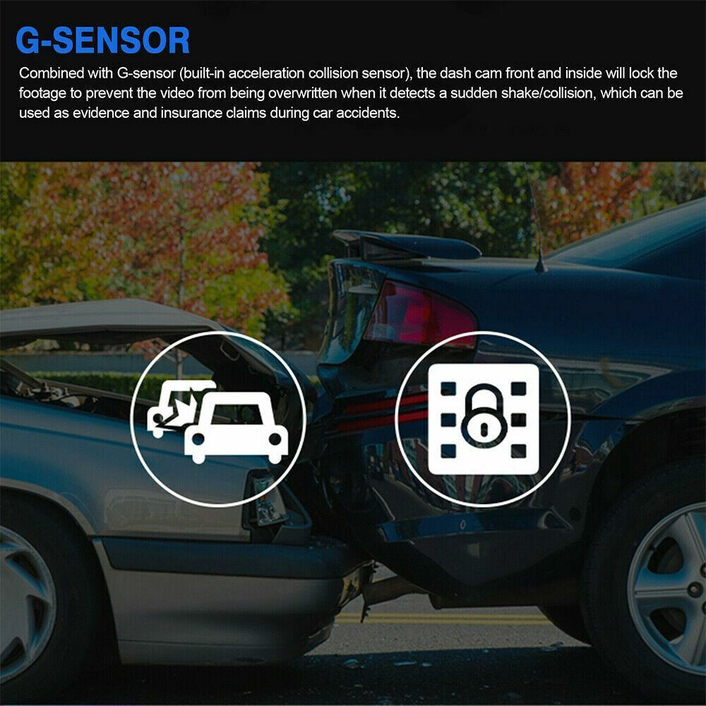 HD 1080P Dual Lens Dash Cam Car DVR Front & inside Camera Video Night Vision USA