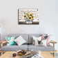 Flowers Canvas Wall Art Inspirational Quotes Canvas Pictures Farmhouse Sunflower Artwork Wall Decor Bless the Food before Us Prints for Kitchen Living Room Bedroom Dinning Home Decor Framed 12" X16"