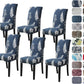 Chair Covers for Dining Room with Printed Patterns, Easy Slip-On Stretchy Dining Room Chair Covers Set of 6, Washable Dining Chair Covers, Great Decor for Home Party Banquet (6Pcs)