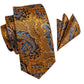 Navy Geometric Classic Men'S Tie All Silk Necktie Set Hanky Cufflinks Business