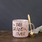 Gifts for Grandma - Best Mother'S Day Birthday Gift Set - Grandma Gifts Set Includes Sterling Silver Necklace，Earrings, Pink Marble Jewelry Trays,Pink Marble Mug, Scented Candle and Flower