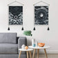 2 Pack Moon and Star Tapestry Great Ocean Wave Tapestry Sunset Tapestry Mountain Tapestry Black and White Art Tapestry Wall Hanging for Room(13.8 X 19.7 Inches)