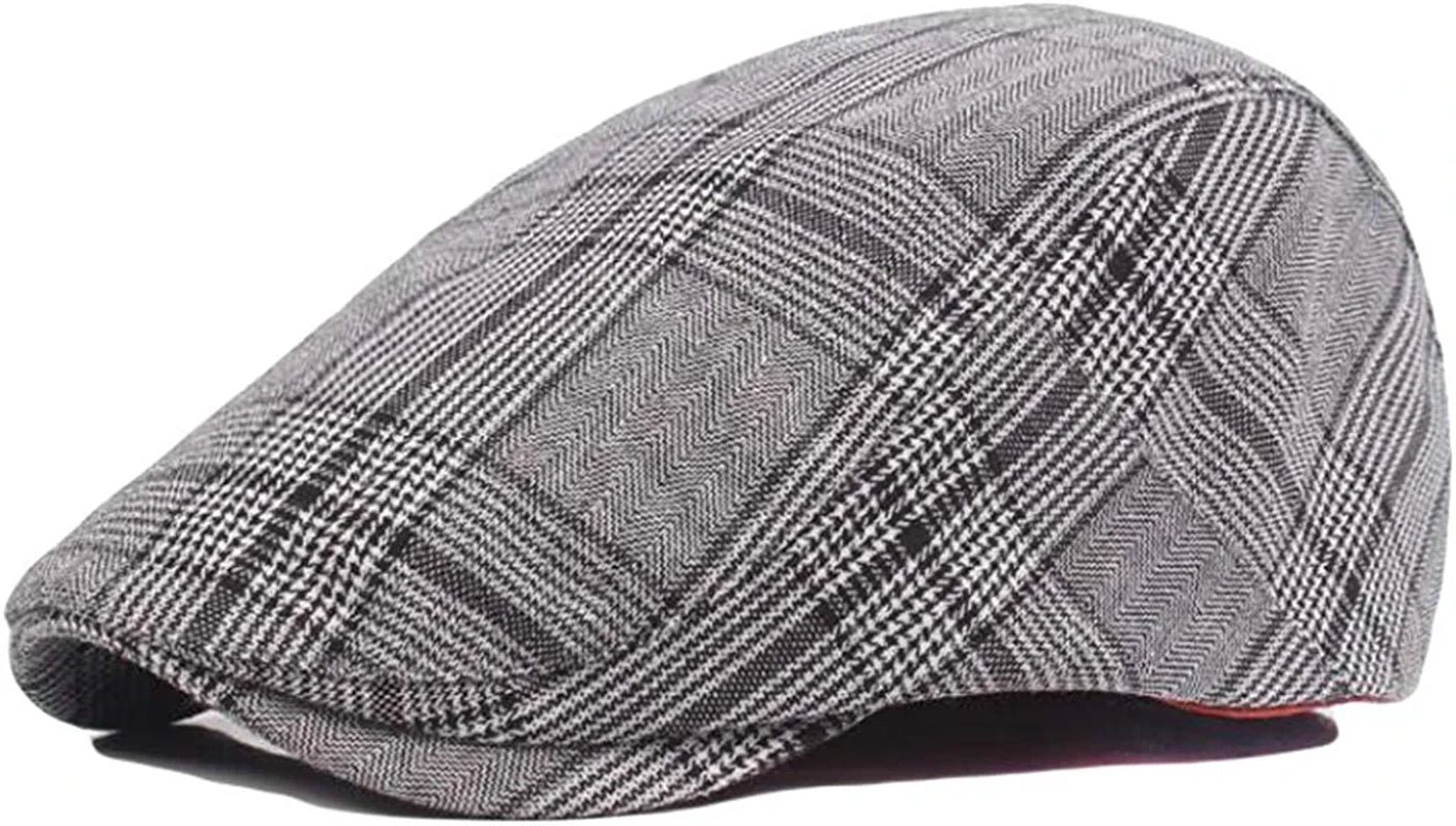 2 Pack Men'S Cotton Flat Cap Ivy Gatsby Newsboy Hat