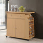Import Kitchen Island with Spice Rack and Towel Rack, Beech