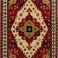 SUPERIOR Folk Diamond Rustic Eclectic Bohemian Power-Loomed Indoor Area Rug, 5' X 8', Red